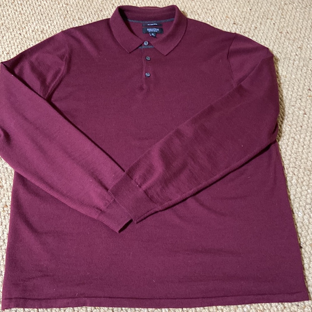Mens Nordstrom 100% merino wool long  sleeve sweater - XL